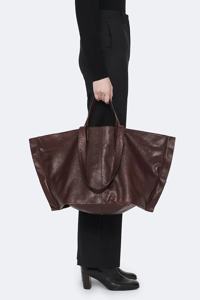 Torebka shopper damska skórzana LUTECE AllSaints bordowy W210XF