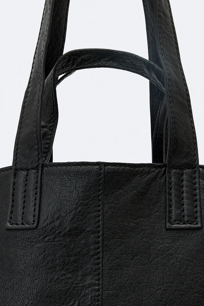 Torebka shopper damska skórzana LUTECE AllSaints W210XF czarny