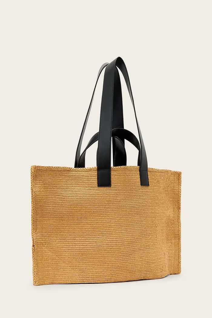 AllSaints torebka tote damska pleciona LUTECE W355XE brązowy AW26