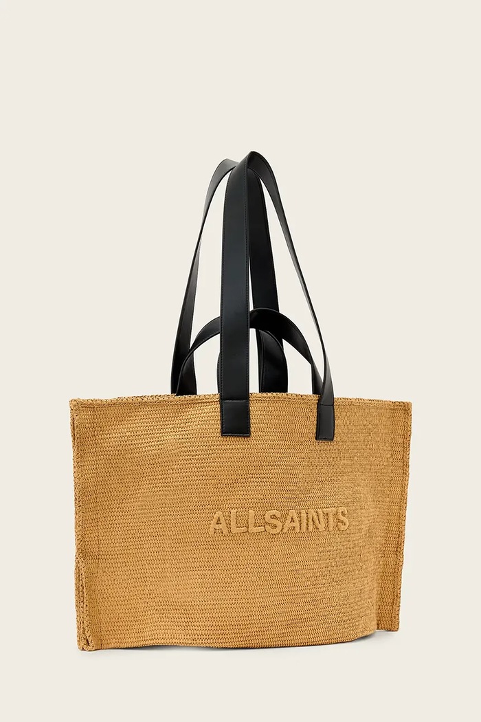Akcesoria AllSaints torebka tote damska pleciona LUTECE W355XE brązowy