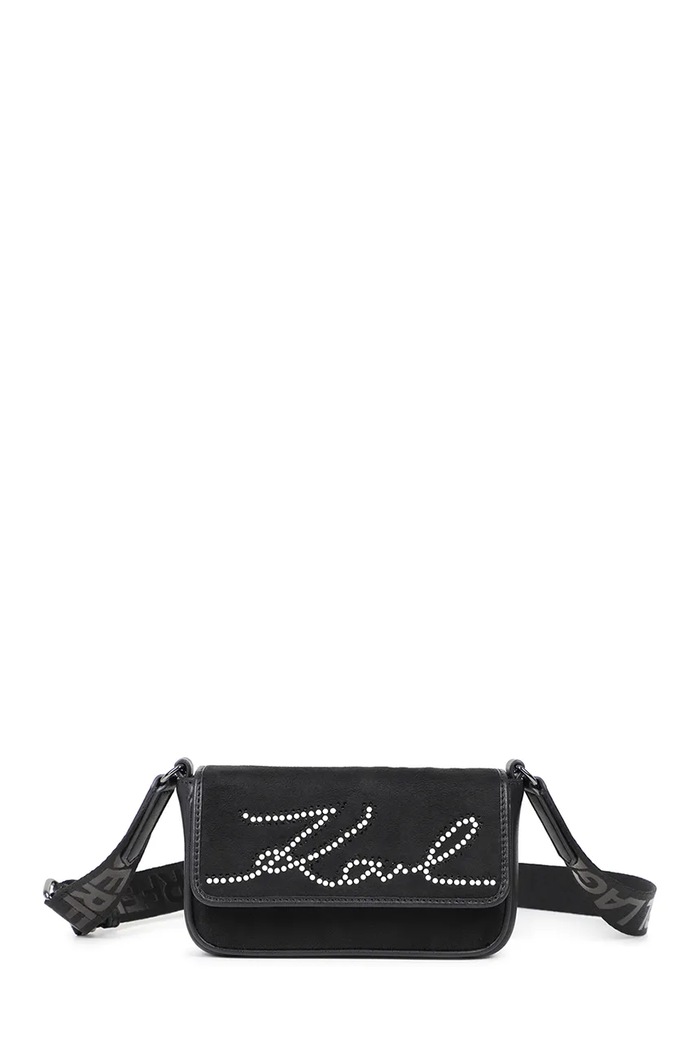 Karl Lagerfeld Torba za djecu od imitacije brušene kože crna Z31437