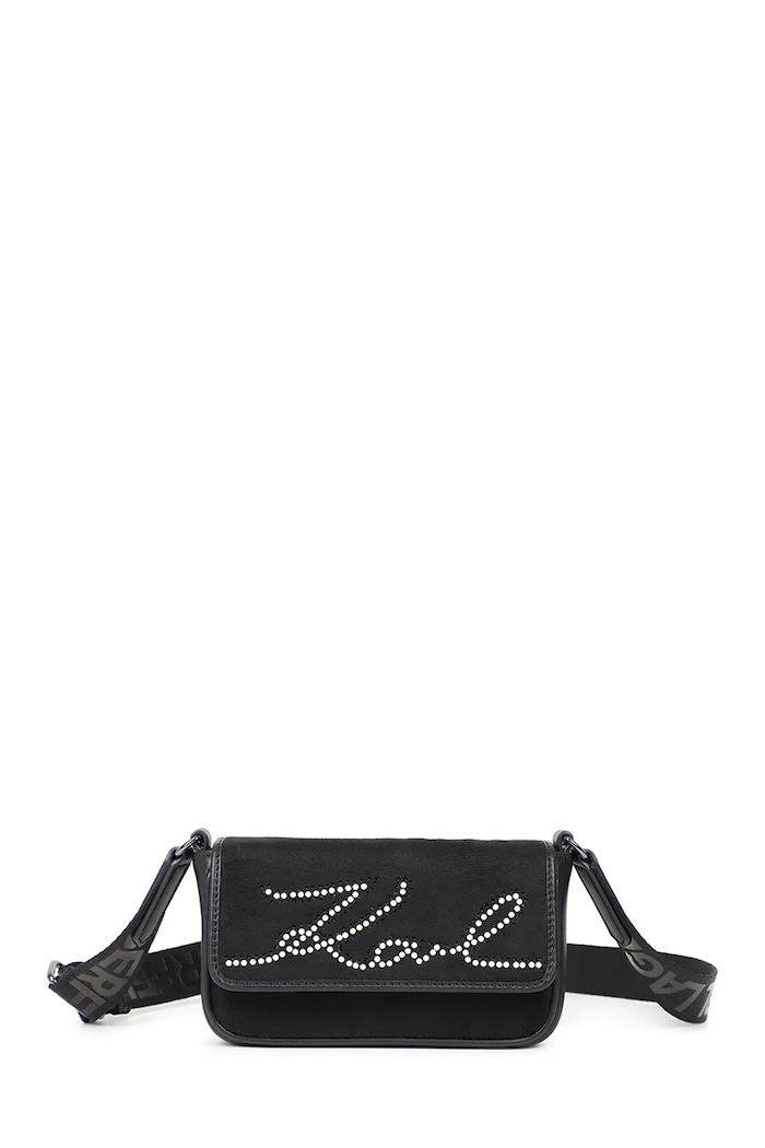 Karl Lagerfeld Torba za djecu od imitacije brušene kože crna Z31437
