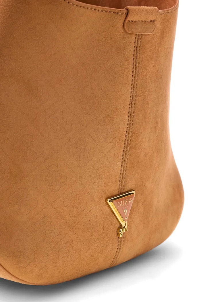 Torebka hobo dziecięca z imitacji zamszu Guess J6BZ07.W3970.9BY2 brązowy