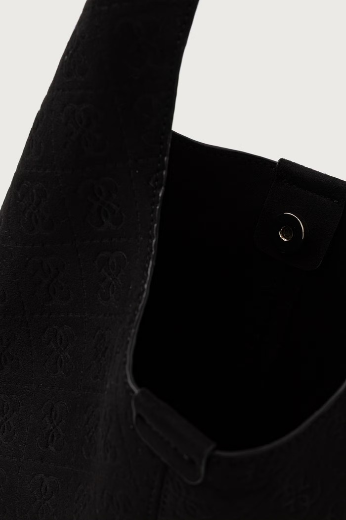 Torebka hobo dziecięca z imitacji zamszu Guess czarny J6BZ07.W3970.9BY2