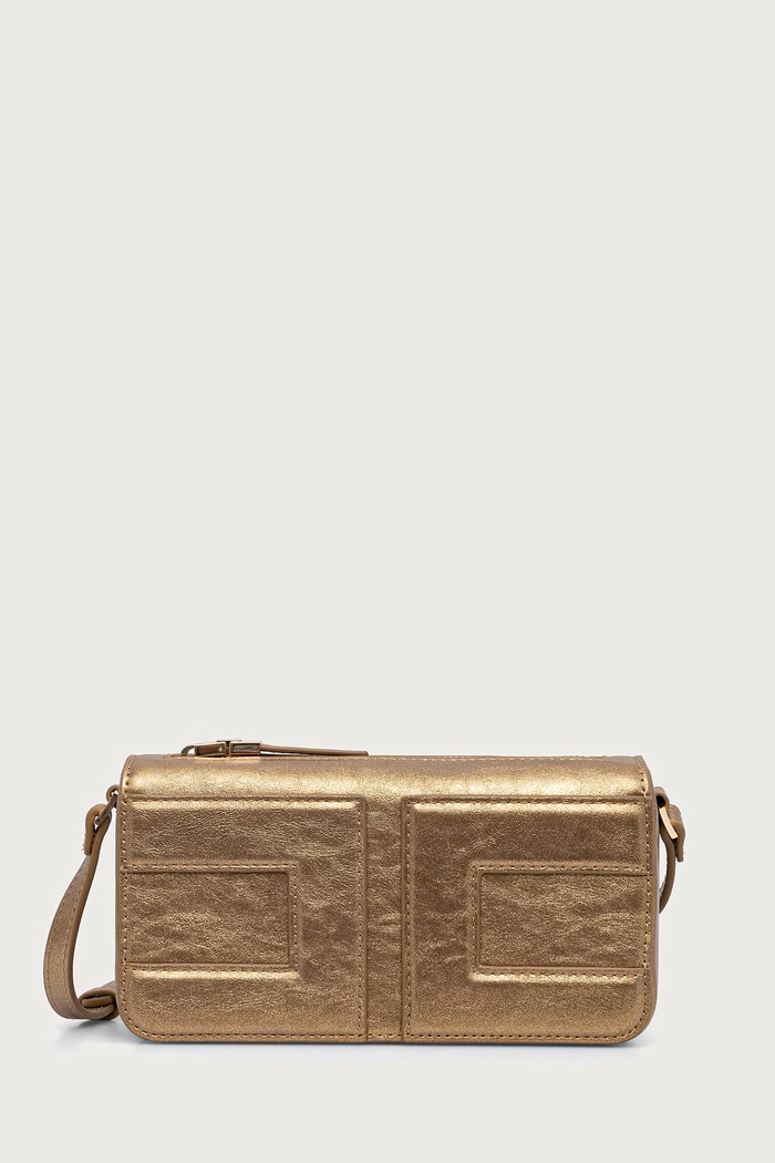 Elisabetta Franchi Crossbody kabelka detská z imitácie kože zlatá EFBO120.C.TV132