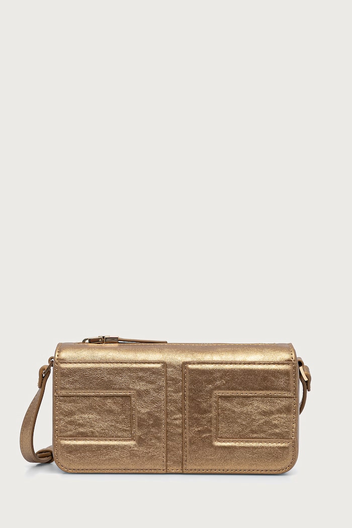 Elisabetta Franchi Crossbody kabelka detská z imitácie kože zlatá EFBO120.C.TV132