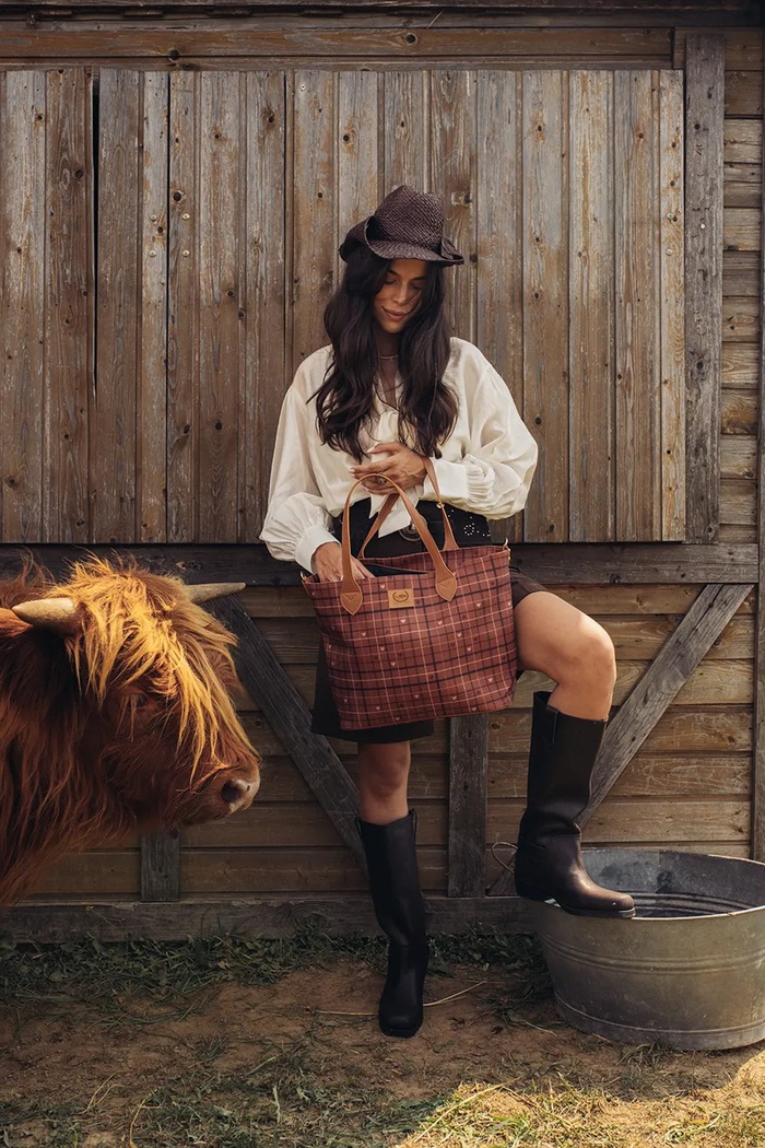 Dodaci La Millou Shopper torba MOO MEADOW PLAID 157362 narančasta
