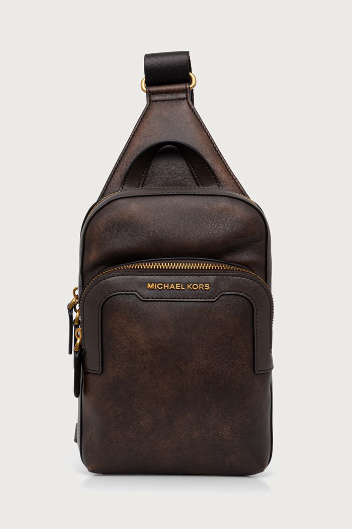 Michael Kors Plecak męski skórzany HUDSON brązowy 33F6GHDC8L
