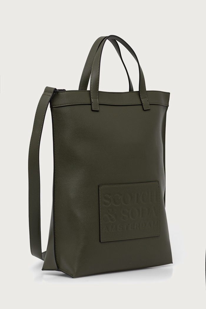 Scotch & Soda Torba męska z imitacji skóry SCHB5048 zielony AW26