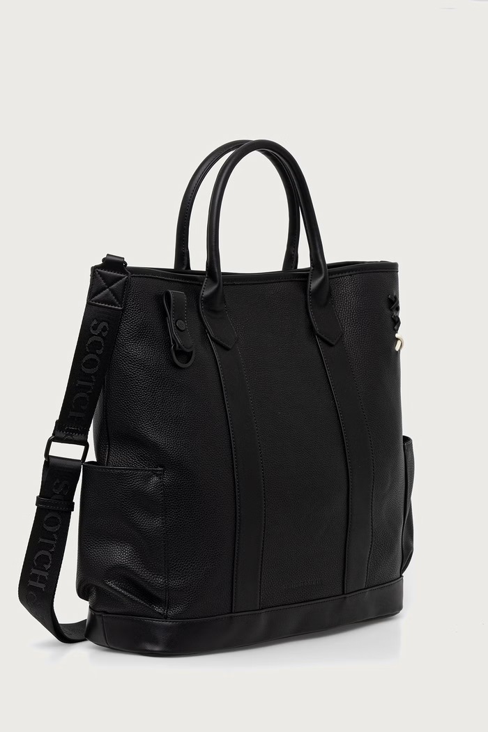 Scotch & Soda Torba męska z imitacji skóry SCHB5047 czarny AW26