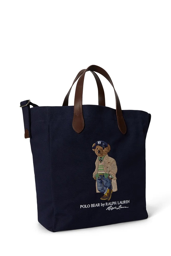 Akcesoria Polo Ralph Lauren Shopperka męska bawełniana 405P16216 granatowy