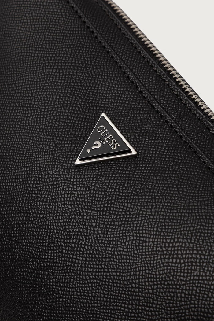 Чанта през рамо мъжка от имитация на кожа MILANO Guess HMMISL.P6457 черен