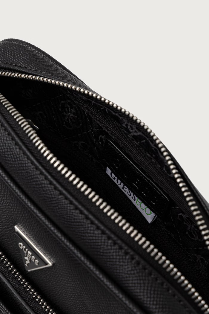 Чанта през рамо от имитация на кожа MILANO Guess черен HMMISL.P6422