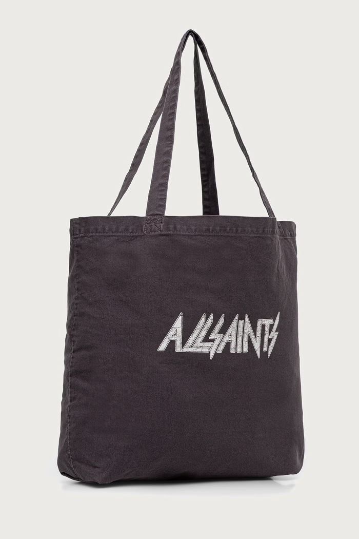 AllSaints torba męska bawełniana BACKSTAGE TOTE M085XF czarny AW26