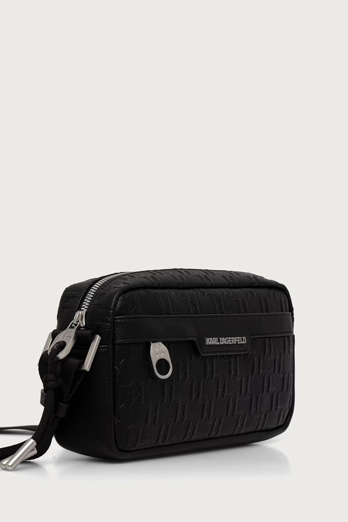 Karl Lagerfeld Чанта през рамо мъжка от имитация на кожа B4M30227 черен AW26