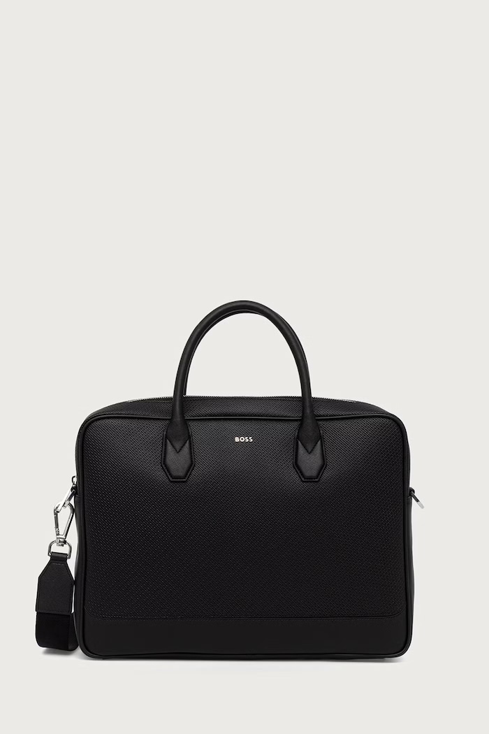 BOSS Taška na notebook pánska kožená Northon_M_Doc. Case čierna 50573486