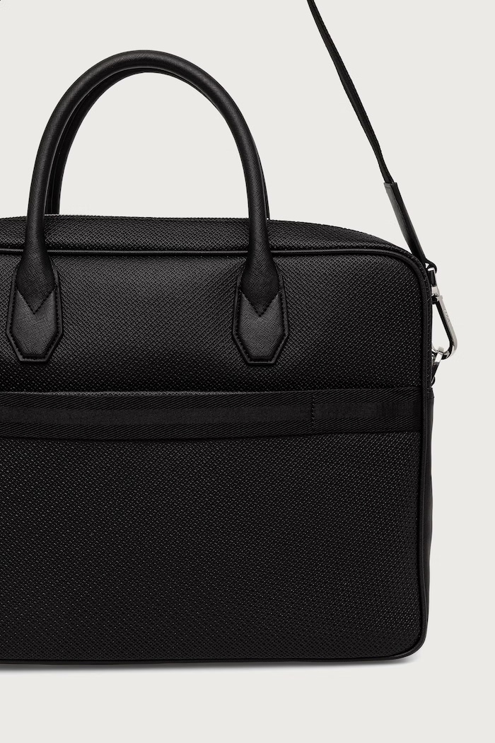 Taška na notebook pánska kožená Northon_M_Doc. Case BOSS 50573486 čierna