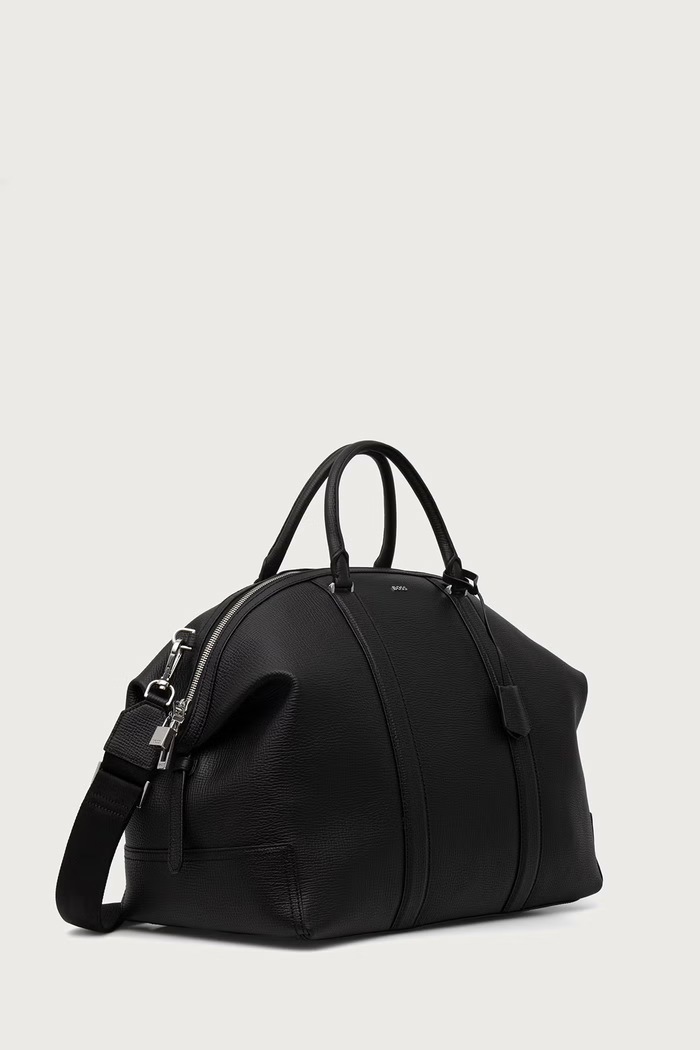 BOSS Putna torba za muškarce od kože Derwil_Holdall 50573152 crna AW26