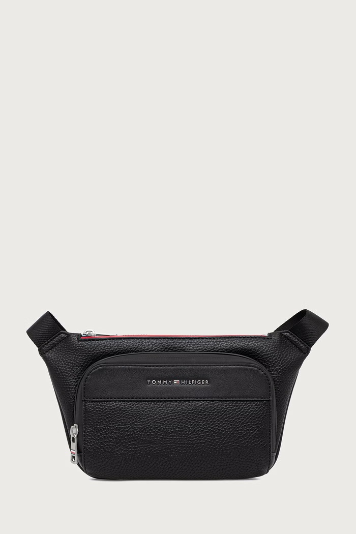 Tommy Hilfiger Φάκελος που φοριέται στον ώμο ανδρικό από απομίμηση δέρματος μαύρο AM0AM14755