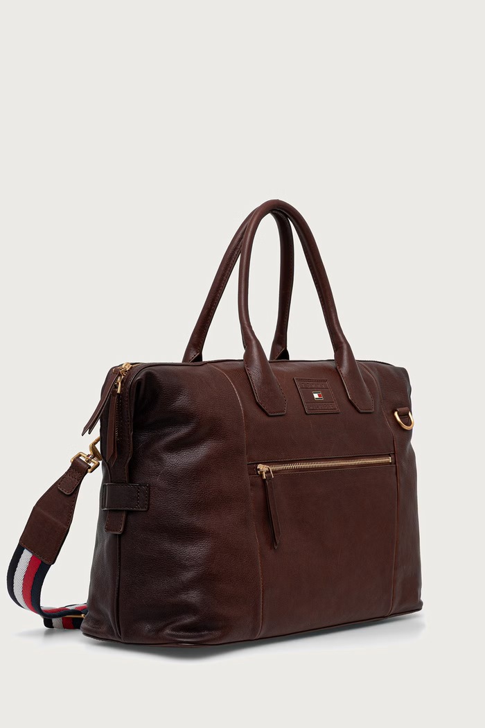 Tommy Hilfiger Torba męska skórzana AM0AM14745 brązowy AW26