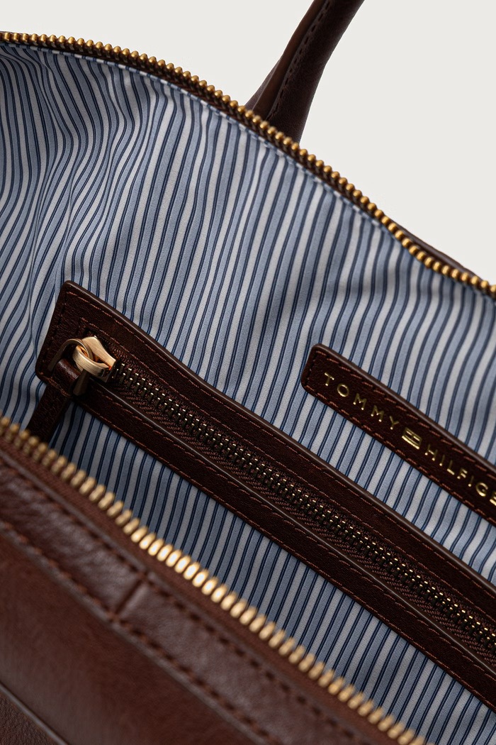 Torba męska skórzana Tommy Hilfiger brązowy AM0AM14745