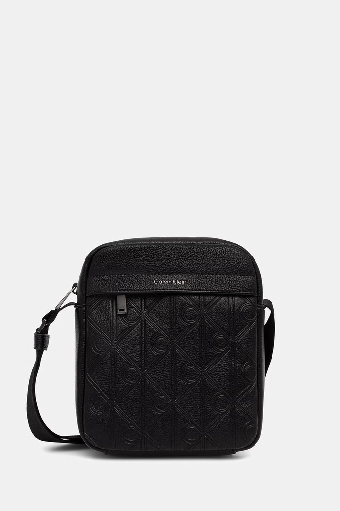 Calvin Klein saszetka męska z imitacji skóry czarny LV04D3562G