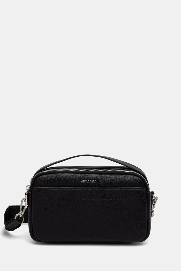 Calvin Klein saszetka męska z imitacji skóry czarny LV04D3559G