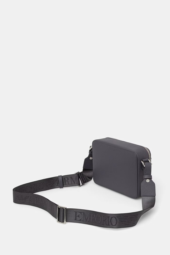 Akcesoria Emporio Armani saszetka męska z imitacji skóry EM001186.AF13805 szary
