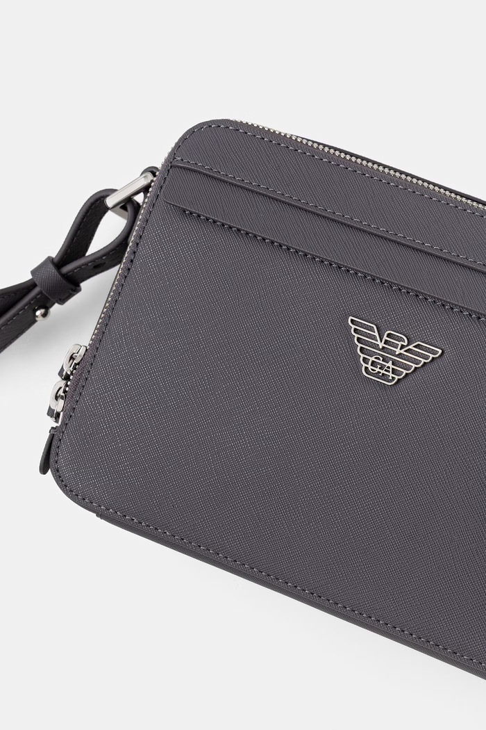 Emporio Armani saszetka męska z imitacji skóry szary EM001186.AF13805