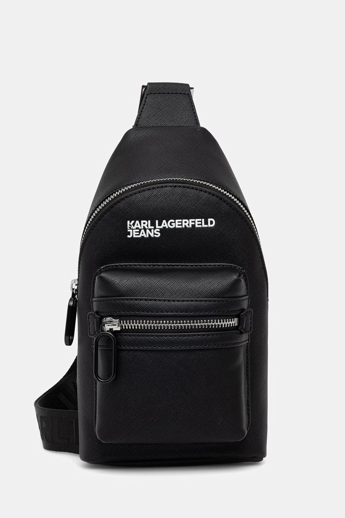 Karl Lagerfeld Jeans saszetka męska z imitacji skóry czarny B3M30219