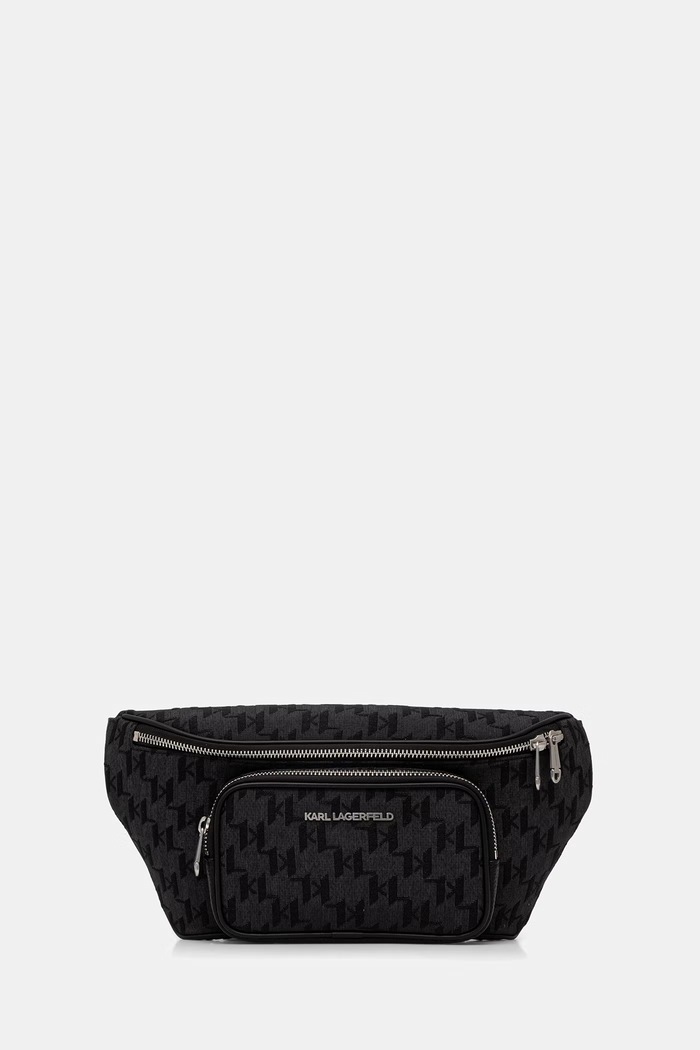 Karl Lagerfeld ľadvinka pánska K/MONOGRAM čierna B3M30250