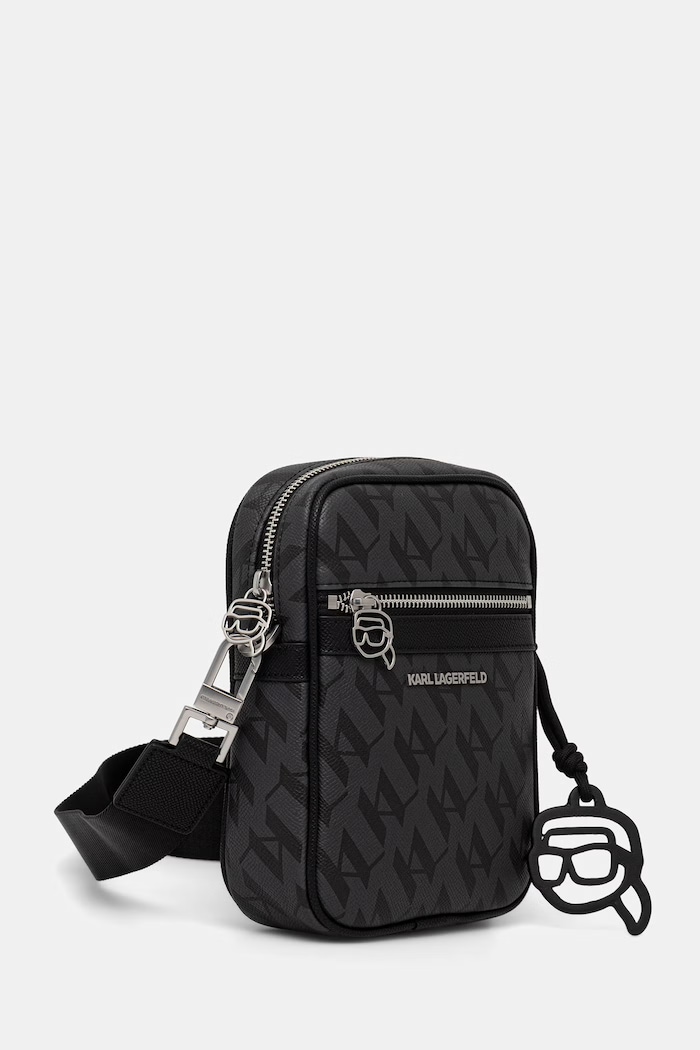 Karl Lagerfeld vrecko pánske z imitácie kože K/IKON B3M30258 čierna AW26