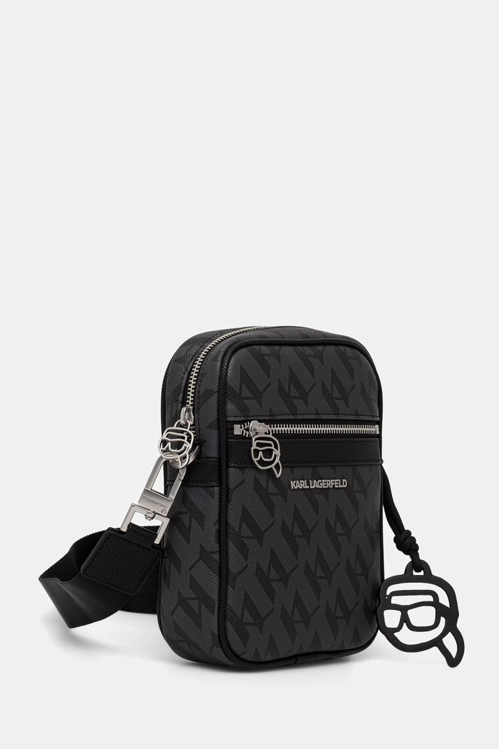 Karl Lagerfeld vrecko pánske z imitácie kože K/IKON B3M30258 čierna AW26