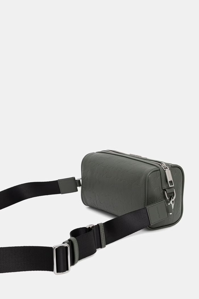 Doplnky Karl Lagerfeld kabelka pánska kožená K/LOOM B3M30251 zelená