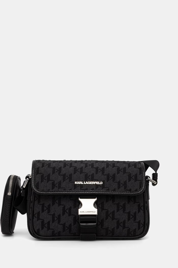 Karl Lagerfeld vrecko pánske z imitácie kože K/MONOGRAM čierna B3M30294