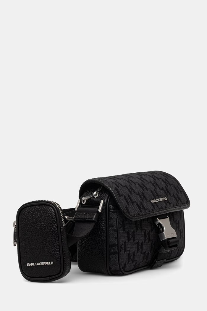Karl Lagerfeld vrecko pánske z imitácie kože K/MONOGRAM B3M30294 čierna AW26