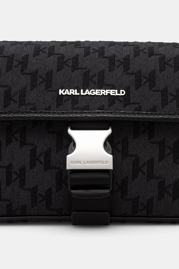 Karl Lagerfeld vrecko pánske z imitácie kože K/MONOGRAM čierna B3M30294