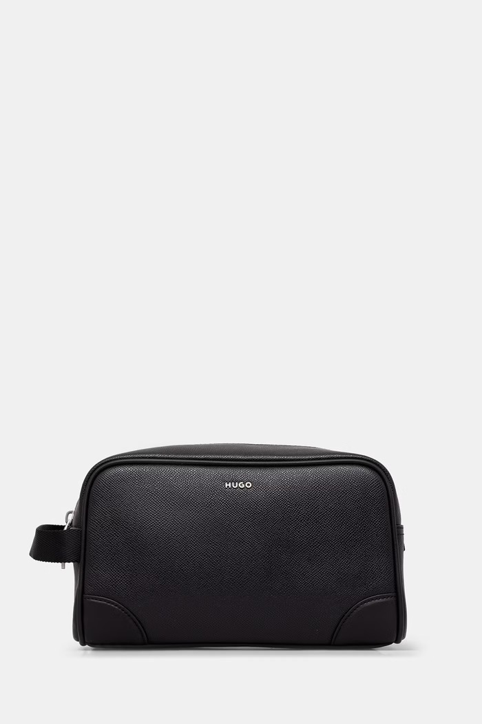 HUGO trusă cosmetică de călătorie pentru bărbați cu imitație de piele GO-BAG WASHBAG negru 50572706
