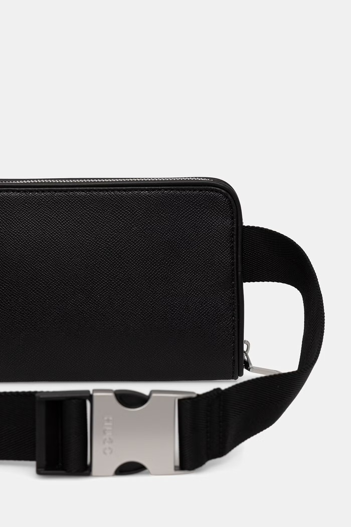 Akcesoria HUGO saszetka męska skórzana GO-BAG CROSSOVER 50569846 czarny