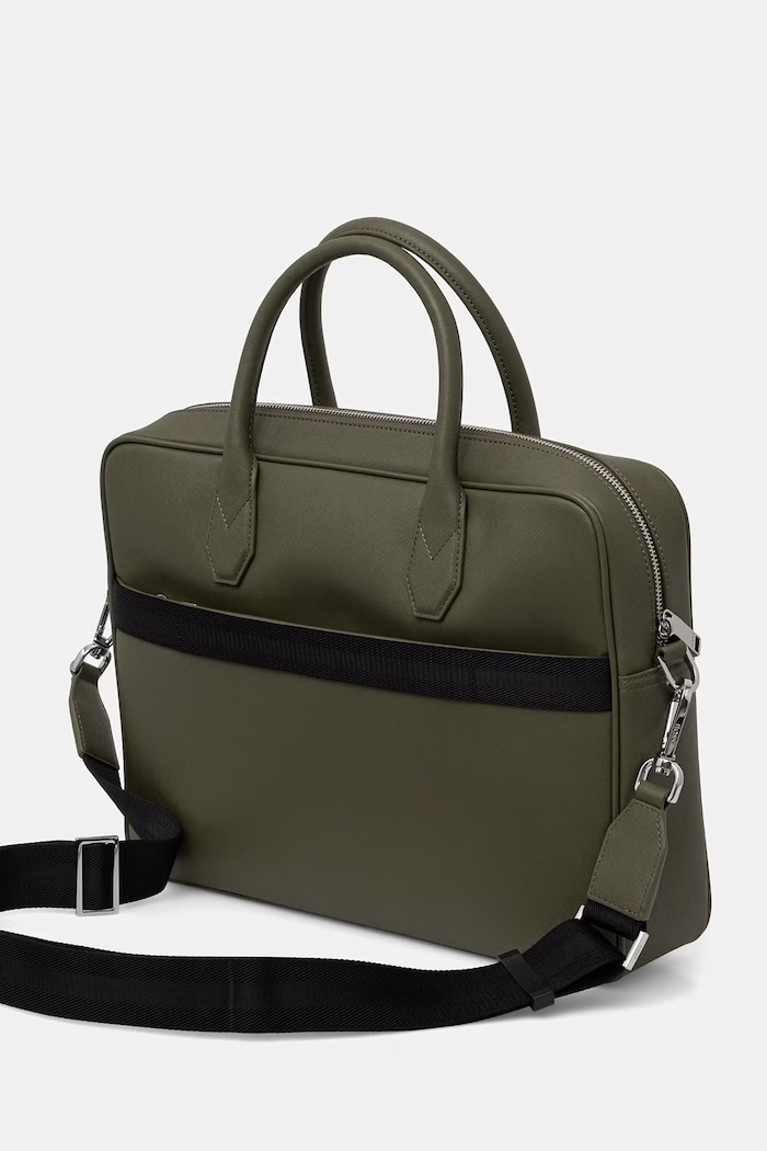 Akcesoria BOSS torba na laptopa męska skórzana Northon_Doc. Case 50567389 zielony