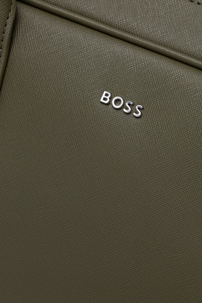 BOSS torba na laptopa męska skórzana Northon_Doc. Case 50567389 zielony