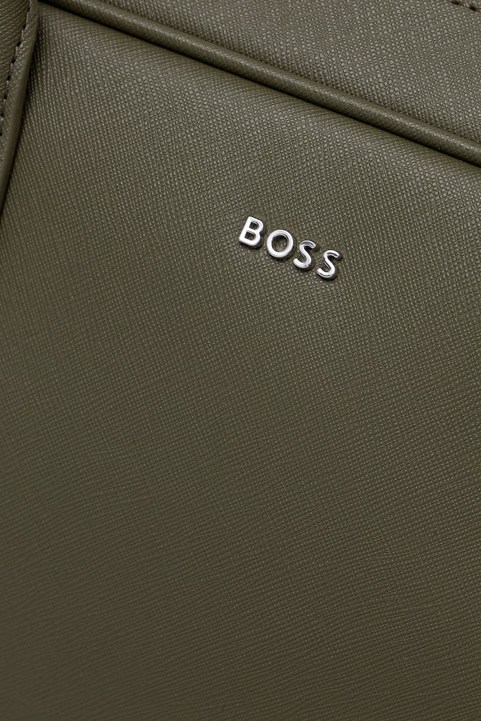 BOSS torba na laptopa męska skórzana Northon_Doc. Case 50567389 zielony