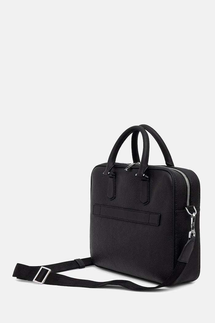 Accesorii BOSS geantă de laptop pentru bărbați, din piele New Crosstown_Doc 50541864 negru