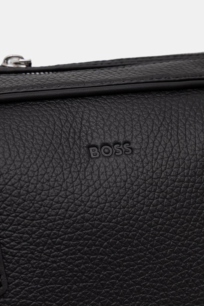 BOSS geantă de laptop pentru bărbați, din piele New Crosstown_Doc negru 50541864