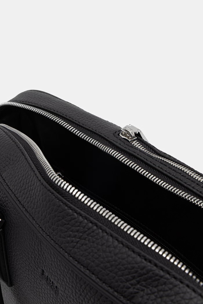 BOSS geantă de laptop pentru bărbați, din piele New Crosstown_Doc 50541864 negru