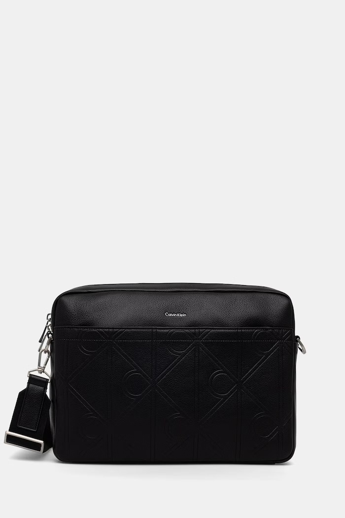 Calvin Klein torba męska z imitacji skóry czarny LV04D3526G