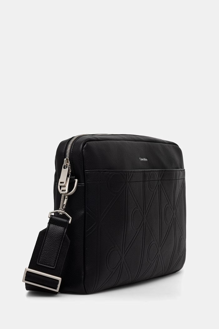 Calvin Klein torba męska z imitacji skóry LV04D3526G czarny AW26