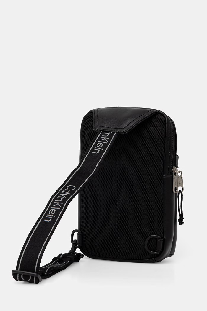 Calvin Klein saszetka męska z imitacji skóry czarny LV04D3449G