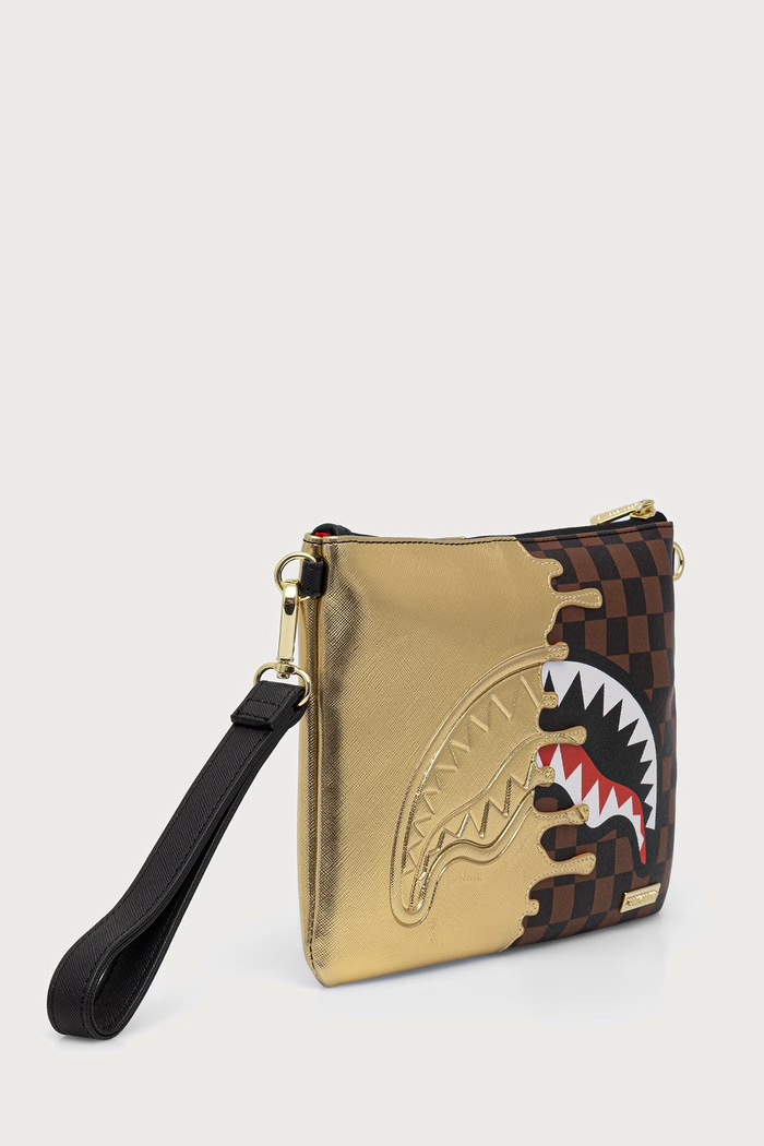 Sprayground Saszetka damska z imitacji skóry SHARKS IN PARIS 910B9344NSZ brązowy AW26