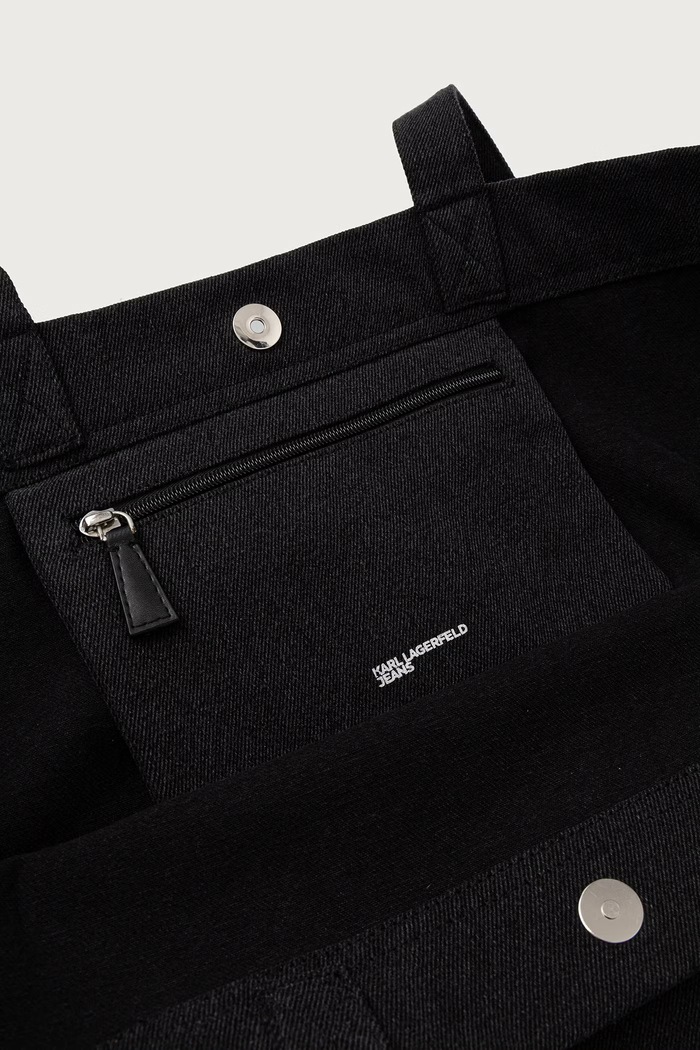 Materiálová taška rifľová Karl Lagerfeld Jeans čierna B4W50044